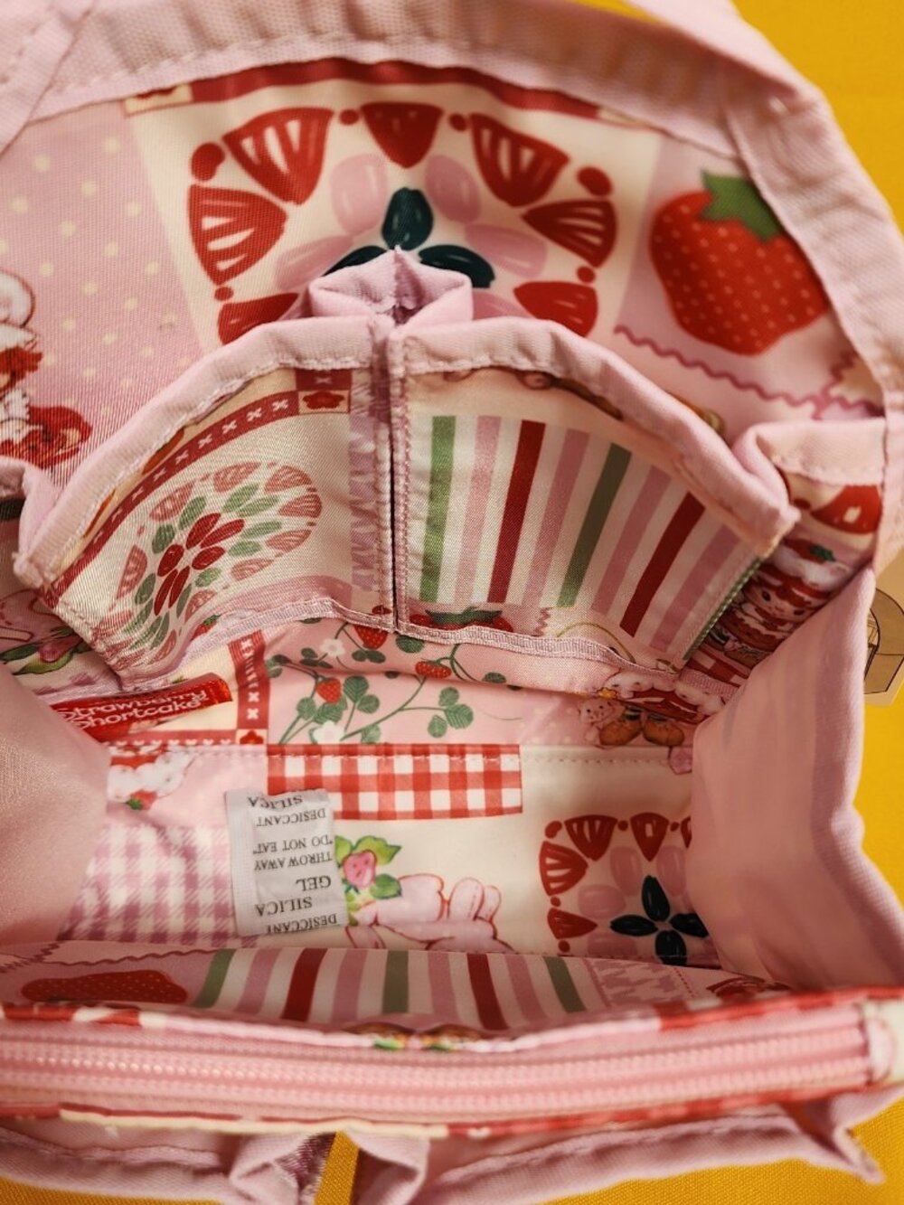 Strawberry Shortcake Pink Patchwork Custard Mini Backpack Organizer Insert NEW - Picture 8 of 9